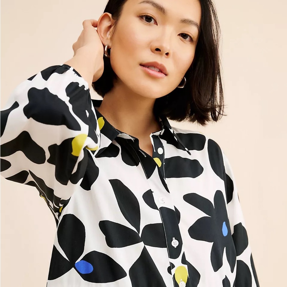MAEVE by ANTHROPOLOGIE The Bettina Tiered Shirt Dress - Picture 4 of 9